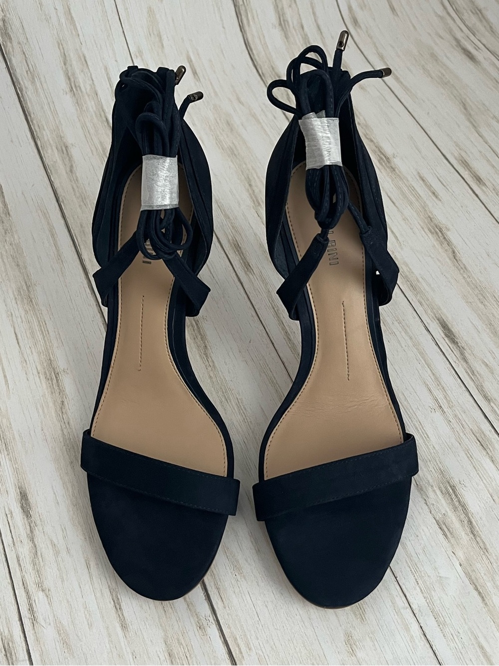 Gianni Bini Navy Suede Lace-Up Stiletto Sandal - Picture 4 of 10